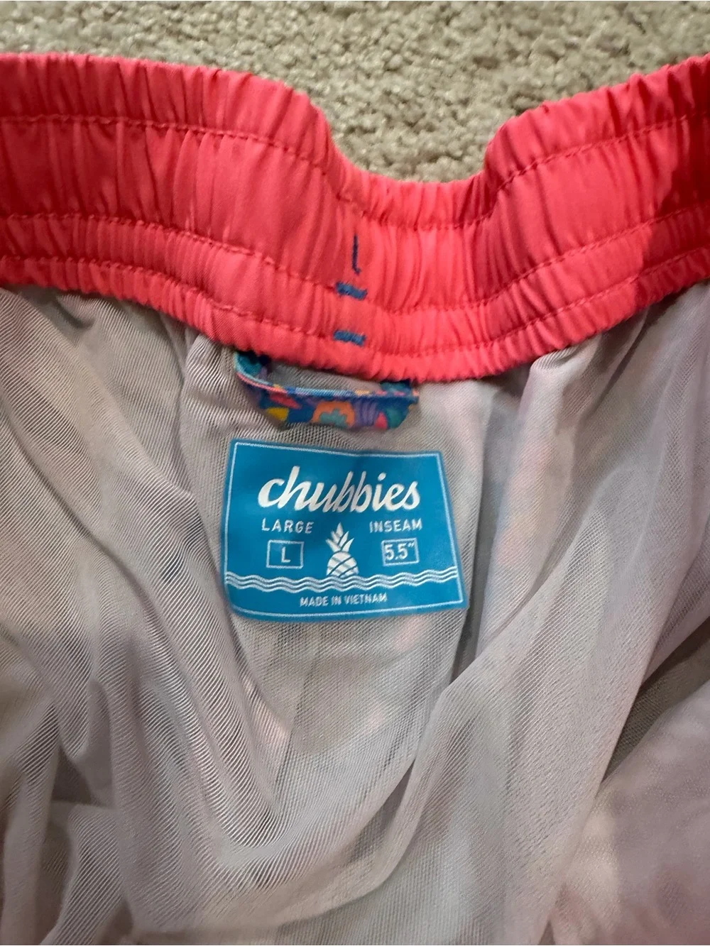 chubbies Men's Floral Swim Trunks in Blue and Pink